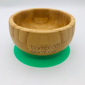 Bamboo Bamboo Baby Bowl Green Suction Base Made in UK